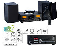 VR-Radio Micro-Stereoanlage: Webradio, DAB+, CD, Bluetooth, App, 300 W, schwarz; HiFi-Tuner für Internetradios & DAB+, mit USB-Ladeports HiFi-Tuner für Internetradios & DAB+, mit USB-Ladeports HiFi-Tuner für Internetradios & DAB+, mit USB-Ladeports 