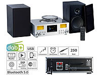 VR-Radio Micro-Stereoanlage: Webradio, DAB+, CD, Bluetooth, App, 300 W, silber; HiFi-Tuner für Internetradios & DAB+, mit USB-Ladeports HiFi-Tuner für Internetradios & DAB+, mit USB-Ladeports HiFi-Tuner für Internetradios & DAB+, mit USB-Ladeports 