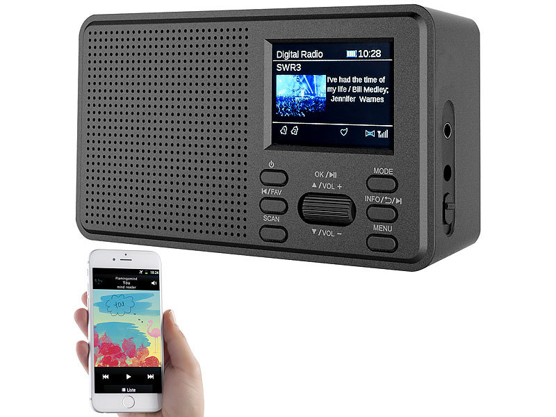 VRRadio Mobiles Digitalradio mit DAB+ und UKW, LCD